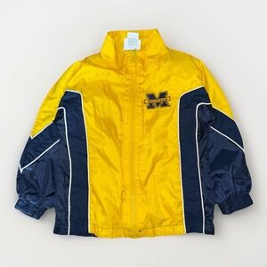Michigan Wolverines Toddler 4T Windbreaker Jacket Yellow Navy MightyMac Y2K